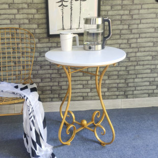 Simple small coffee table iron small round table balcony apartment side several simple modern mini internet celebrity live room
