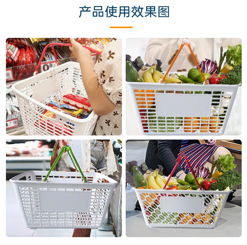 Fabricante Zhao Yiming cesta de compras supermercado gran marco de compras fondo hueco cesta de plástico image 4