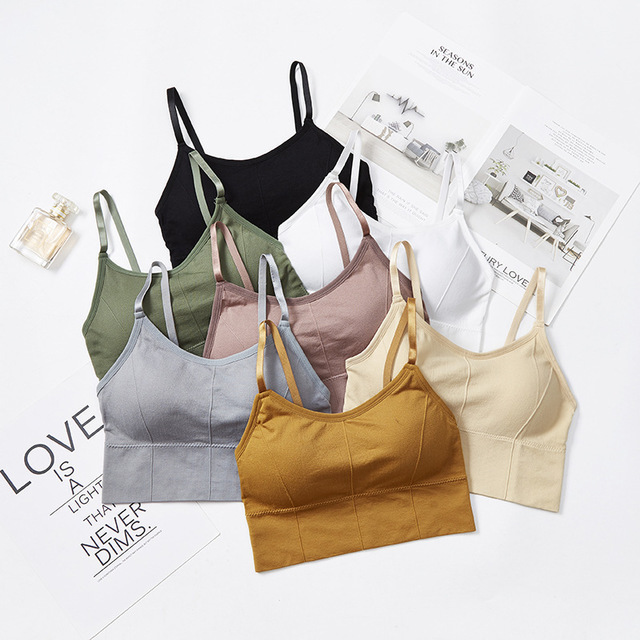 Women's seamless, wire-free, backless bralette sports tank top for students, cross-border e-commerce