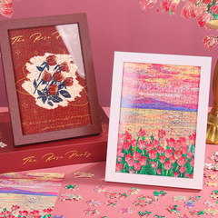 Floral puzzle lily desk ornament puzzle toy birthday gift for girls vintage photo frame for the Botanical Garden Scenic Area