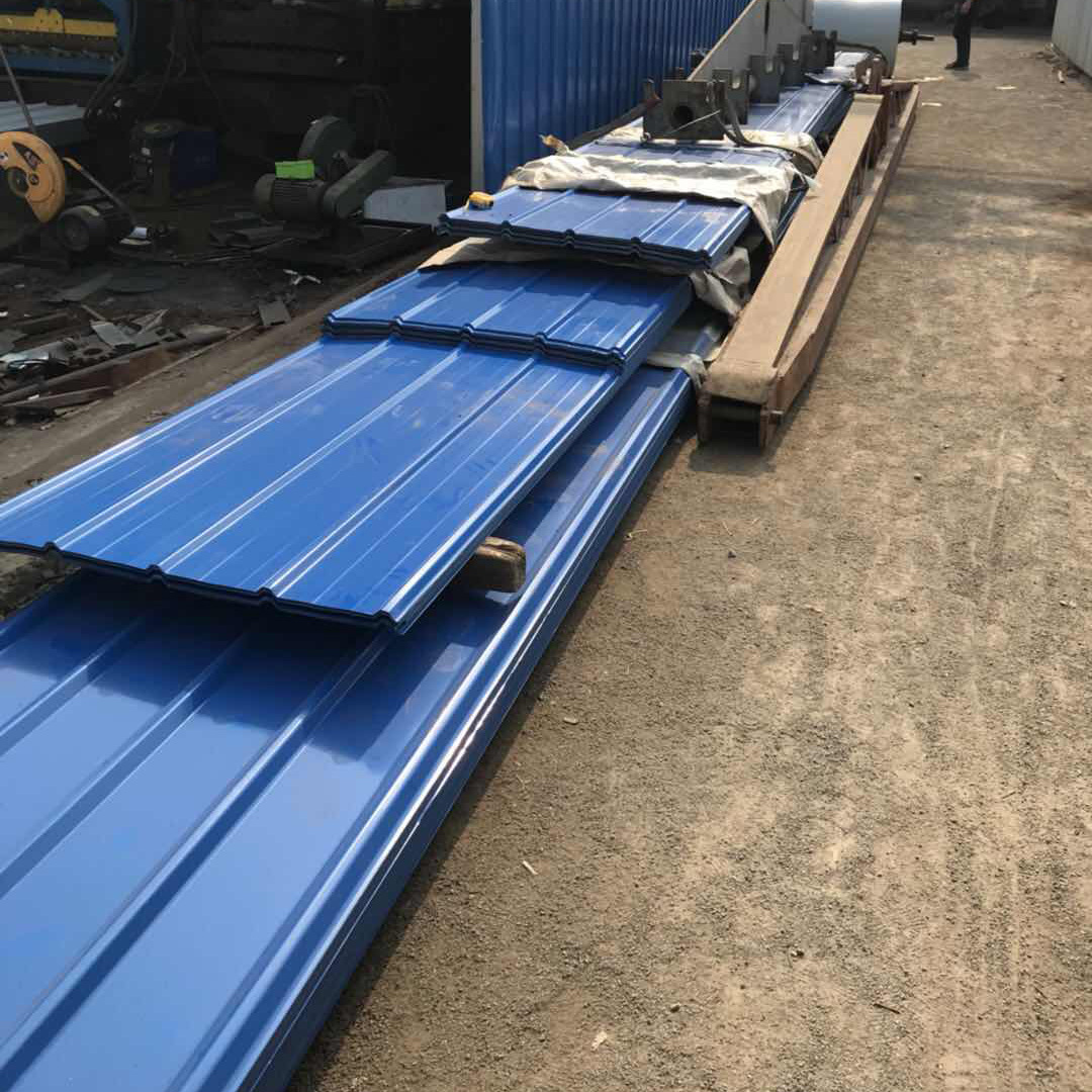 山东德州 海蓝彩钢瓦 白灰彩钢瓦 0.4*1000 印花钢板 840型 900型