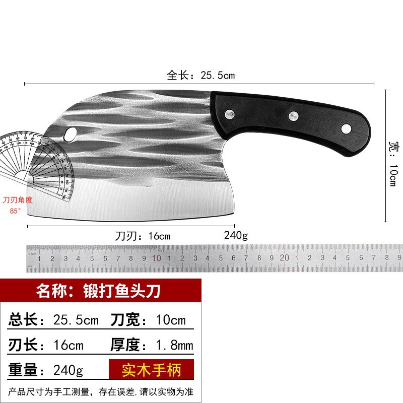 단단한 나무 손잡이가 있는 1.8m 단조 물고기 머리 칼