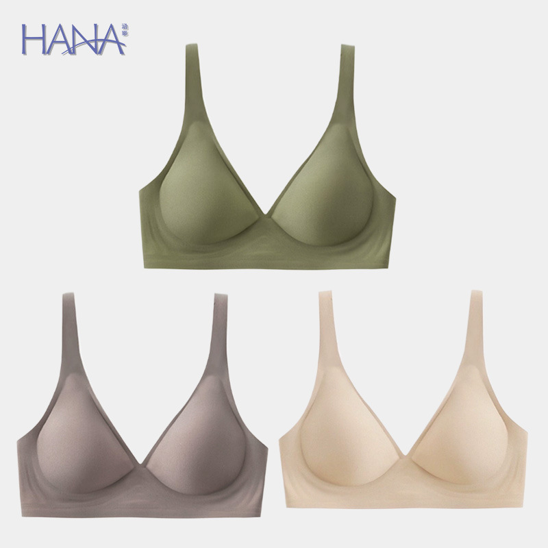 알몸 젤리 얇은 라텍스 원활한 속옷 여성의 프랑스 스타일 섹시한 무테 작은 가슴 푸시 업 조정 가능한 브래지어
