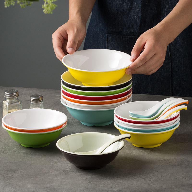 A5 dual -color plastic backproof bowl imitation porcelain breakfast…