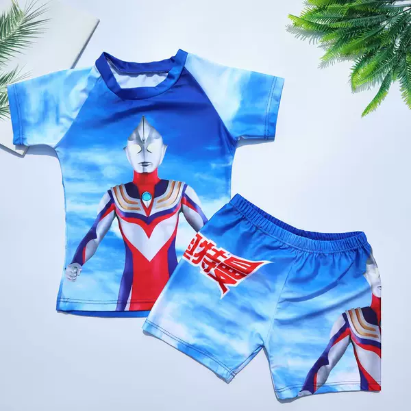 【Wholesale Swimwear】Cartoon Boys' Swimwear, Children's Two-Piece Swimsuits, Large, Medium, and Small Boys' Swimwear Sets
