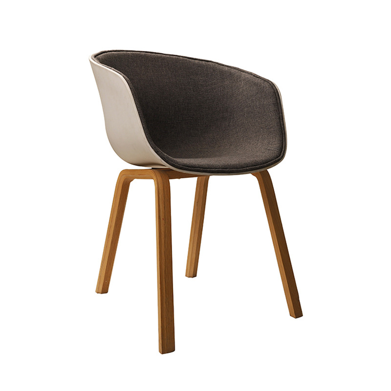 Silla de comedor nórdica, silla de respaldo de hierro doméstico, silla de café, silla de mesa de hotel, silla de paquete suave simple
