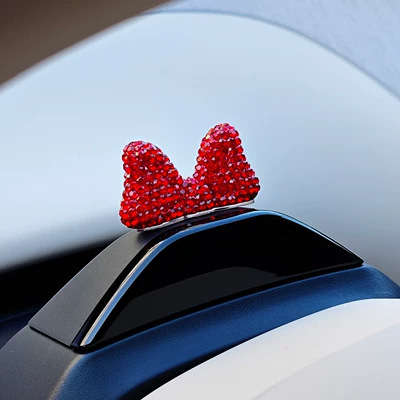 Car ornaments Car Screen Accessory Suitable - diamond-bow-red