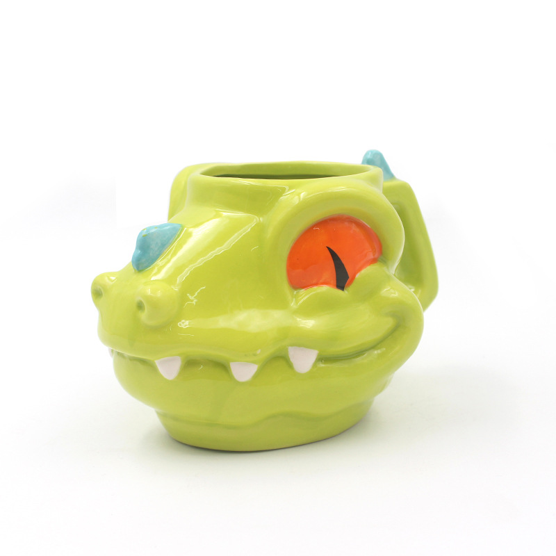 Taza de cerámica 3D de dibujos animados transfronterizos, taza con forma de dinosaurio, taza creativa para desayuno de animales, taza con forma especial, taza de agua para oficina