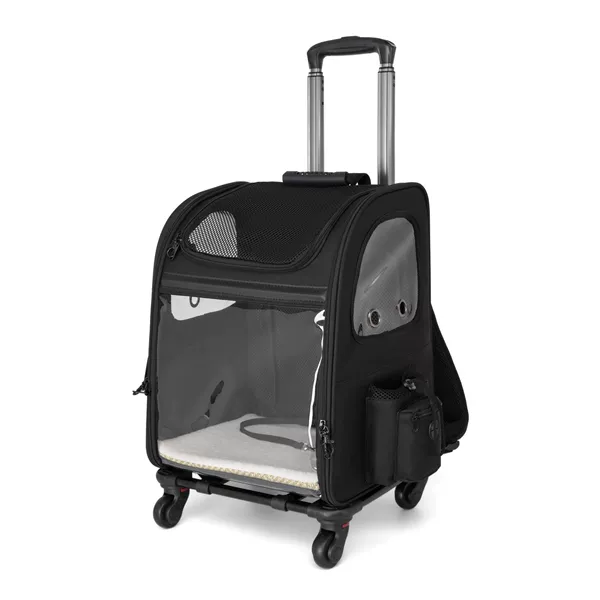 All black - transparent piece (rear expandable + universal wheel pull rod with free wheels)