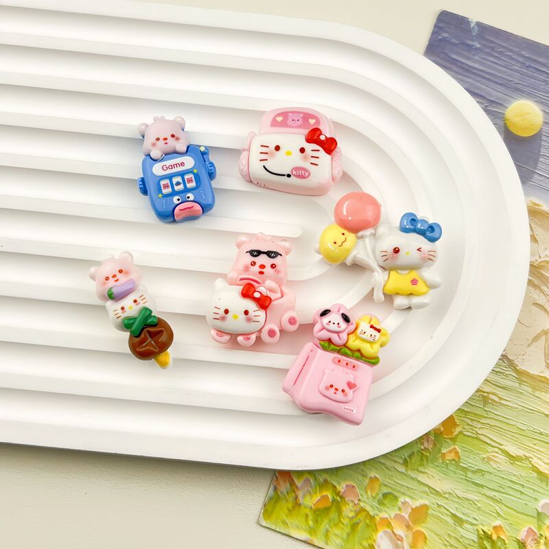Cartoon DIY Resin Accessories Cute Candied Haws Cat Handmade Phone Case Hairpin Water Cup Shoe Buckle Ornaments Wholesale