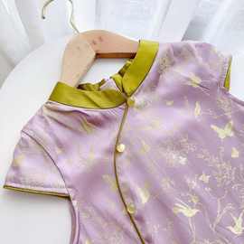 女童旗袍新款夏装薄款中国风连衣裙夏复古国风改良儿童汉服旗袍裙