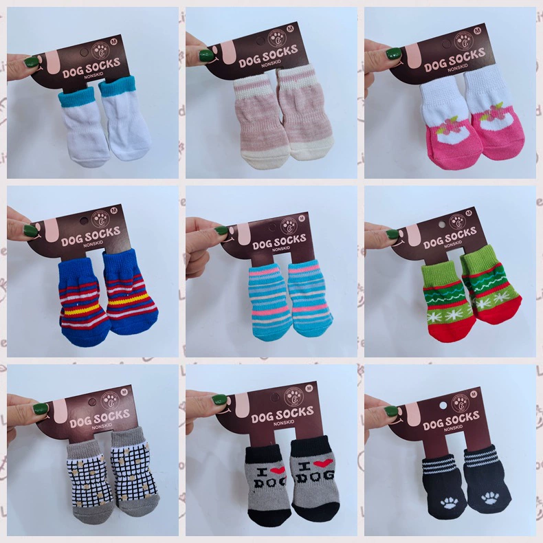Завод Прямые мелкие Оптовые собаки носки любимчика носки пола носки Тедди носки