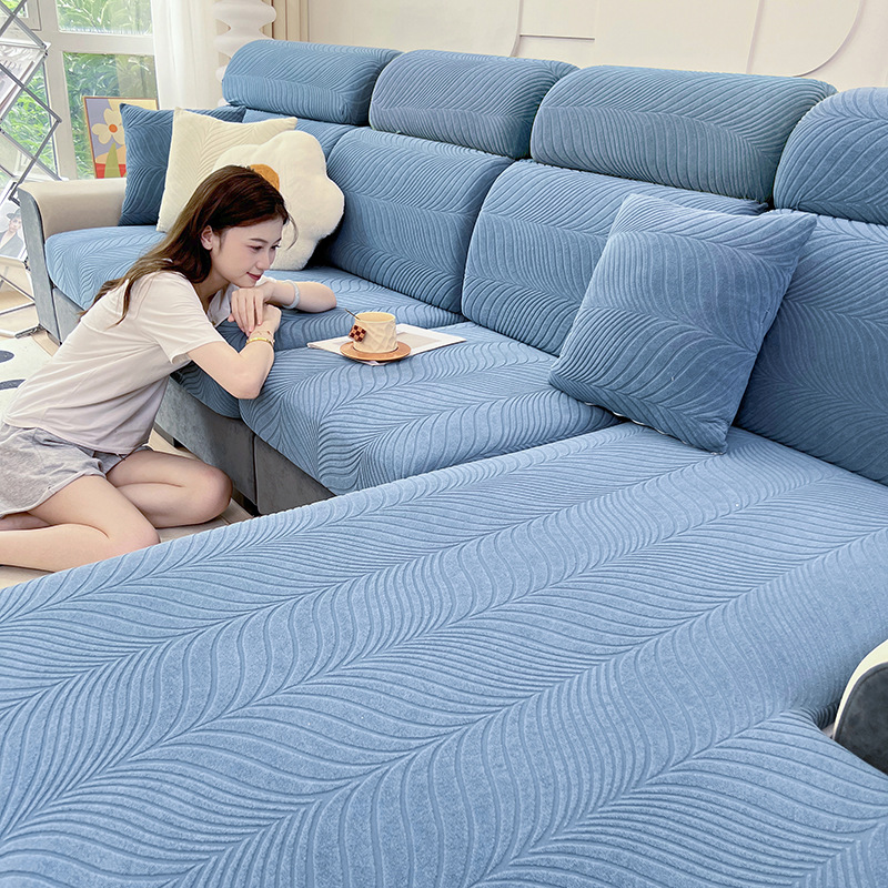 New waterproof sofa hat solid color jacquard sofa hat non-slip dirty sofa cushion cover in stock wholesale