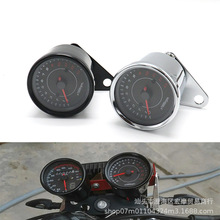 摩托车改装电感转速表指针式仪表复古转速表LED双色背光12V