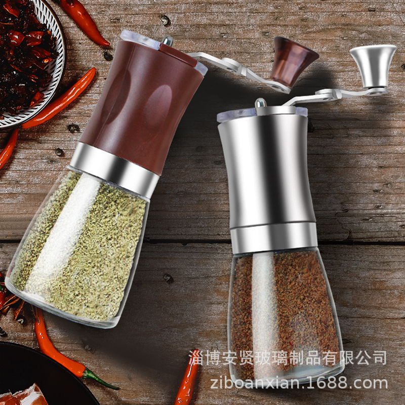 Frasco de vidrio para especias, molinillo de pimienta, frasco sellado para condimentos, vidrio de borosilicato de alta resistencia