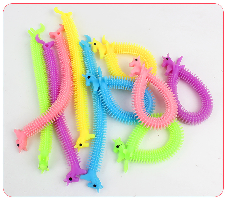 Factory Direct Supply Whole Body Pressure Reduction Toy Caterpillar Creative Stall Supply Elastic Lala Unicorn Horse Wholesale display picture 3