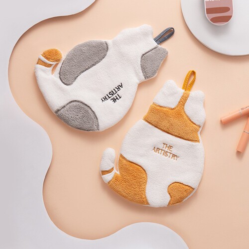 Coral velvet hand towel hanging cute bathroom hand towel absorbent towel thickened household hand towel handkerchief