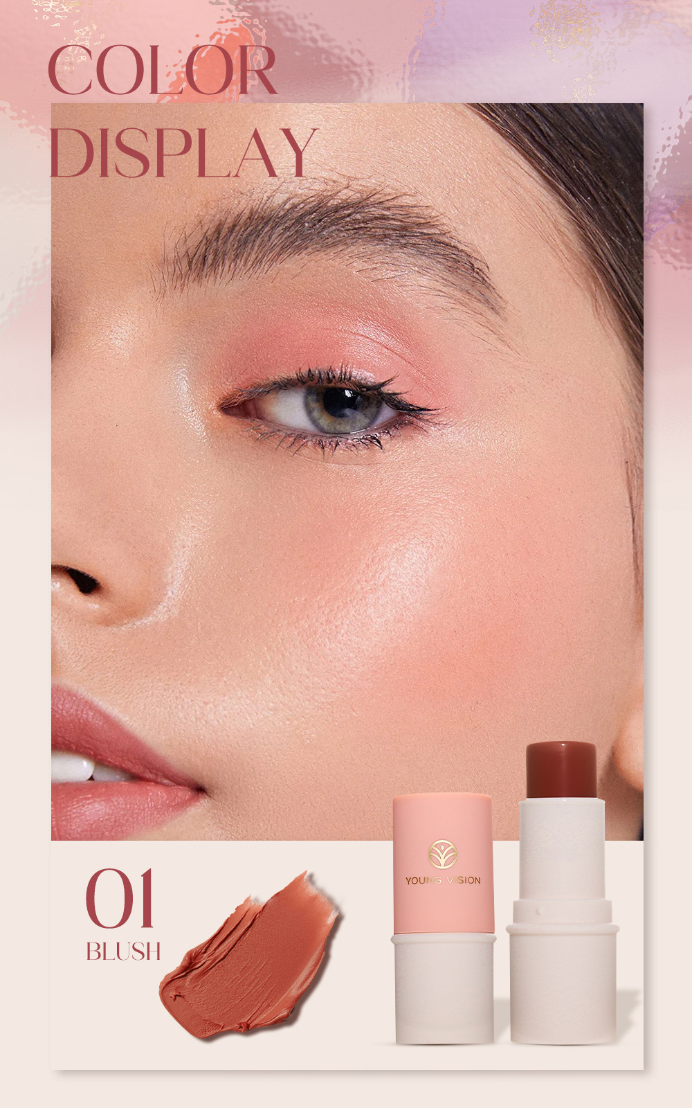 YOUNG VISION Multi-functional Makeup Stick Six-color Highlighter Contouring Cream Blush Matte Blush Stick Set undefined