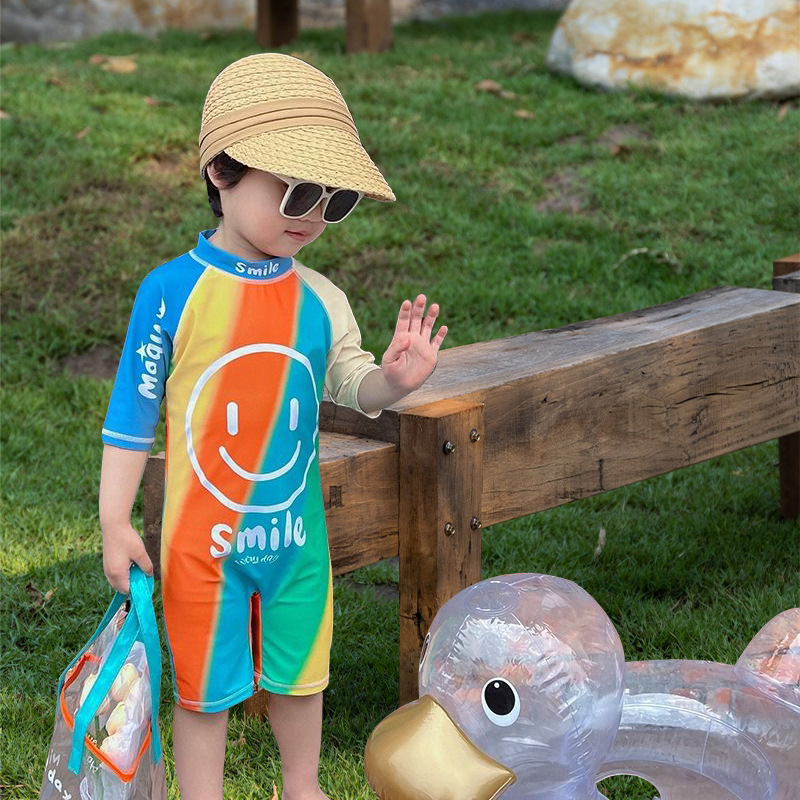 Trajes de baño para niños unidos de dibujos animados de niños lindos pantalones cortos de mangas cortas trajes de baño para niños trajes de baño para bebés