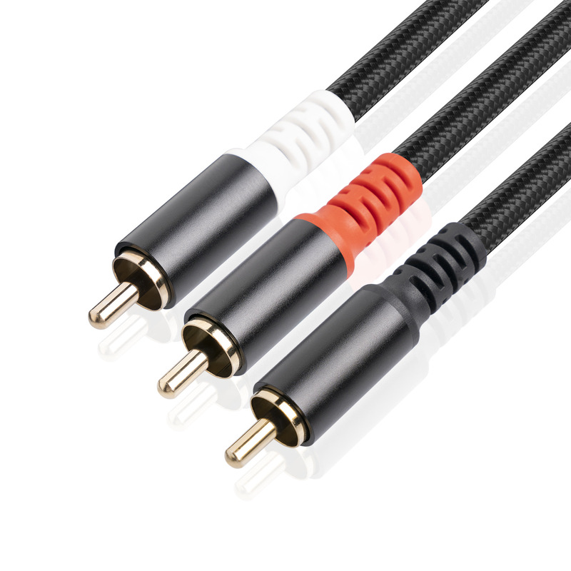 Cross-border supply gold-plated plug aluminum alloy shell double shielded Lotus RCA revolution double RCA public power amplifier audio line Cross-border supply gold-plated plug aluminum alloy shell double shielded Lotus RCA revolution double RCA public power amplifier audio line