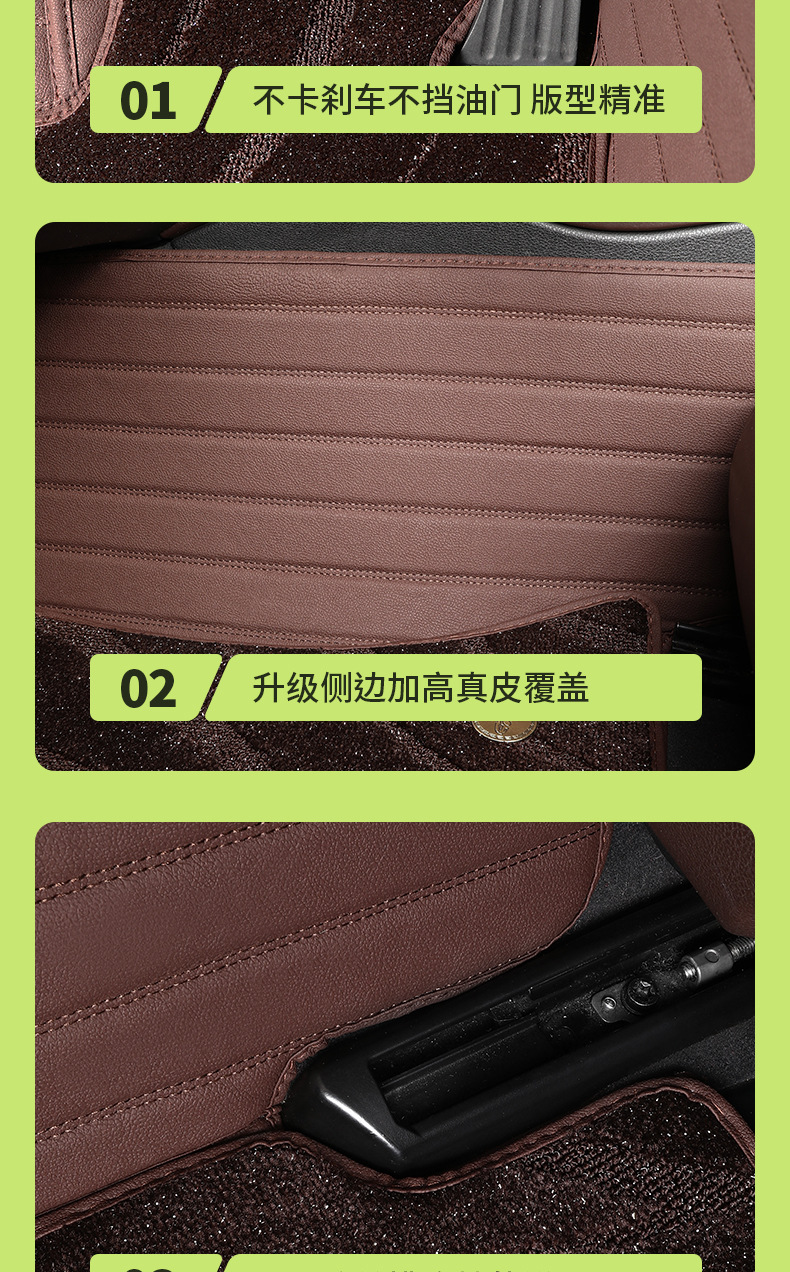 Manufacturer's Genuine Leather High-End Car Model Starry Sky Carpet Floor Mats, Special Car-Specific Full Surround Car Floor Mats, Complete Set with No Odor
