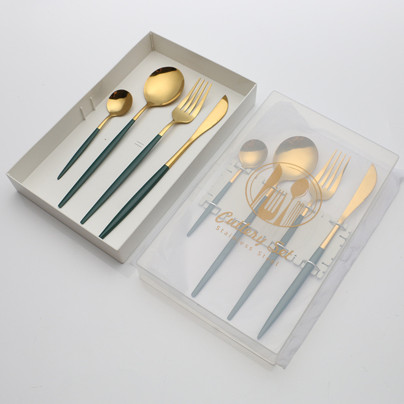 화이트 박스-16개 세트-그린 골드