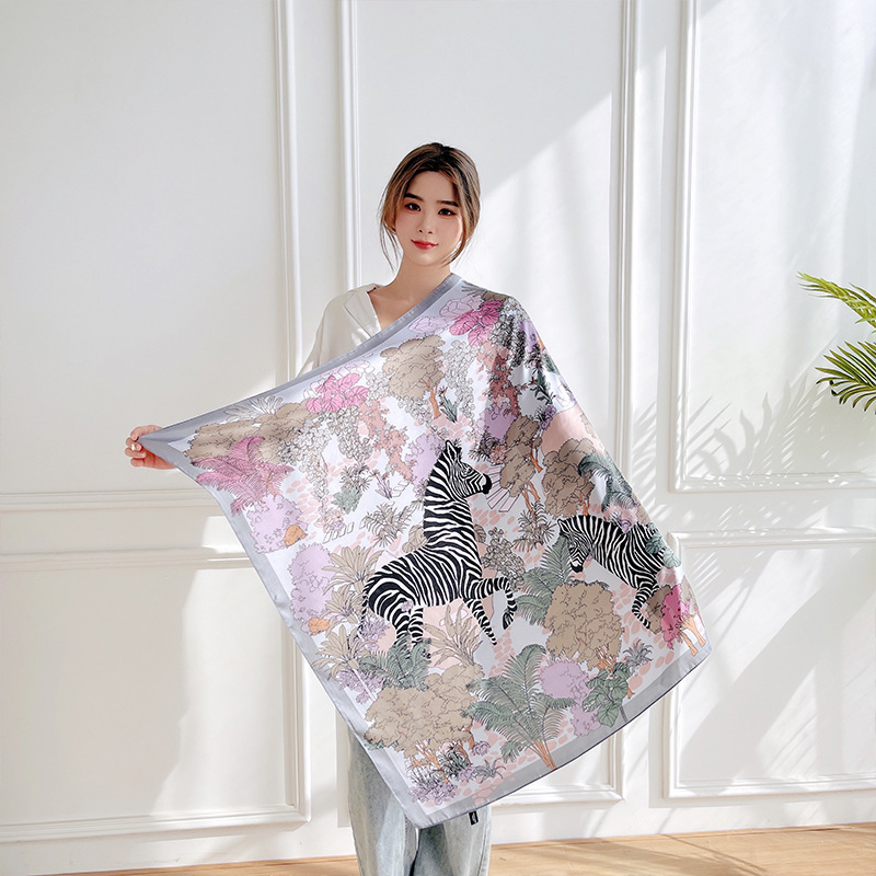 Korean ins Fashion scarves Spring and summer Thin section Kerchief Versatile Occupation Female sex Scarf Silk sliding scarf wholesale