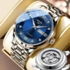 [690 English Calendar-Mechanical Model] Silver Blue Face