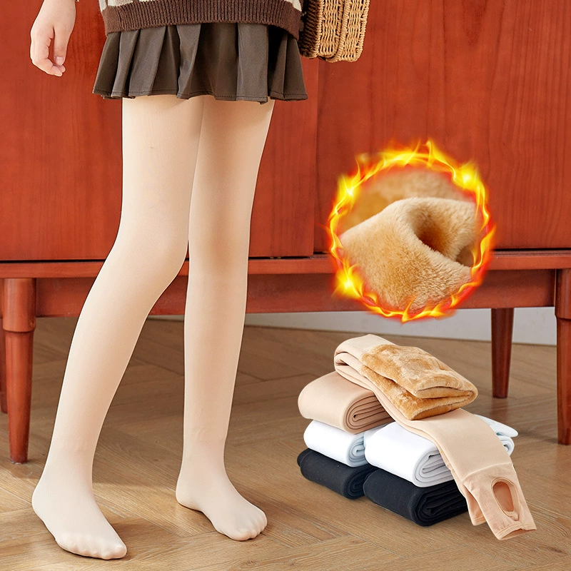 Детские легкие водяные штаны из мясной кожи на флисовой подкладке утолщенные Леггинсы для девочек зимние легкие штанины облегающие теплые колготки с артефактом