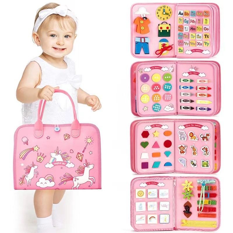 Cross-Border Felt Learning Board in Stock, Educational Early Learning Toys, DIY Dressing-Up Children's Busy Board, Hands-On Brain Development Crafts