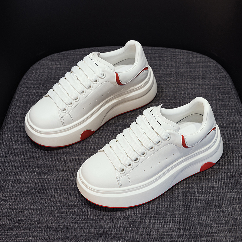 Giày sneaker nữ đế dày thời trang mùa xuân 2026 thiết kế cá tính tăng chiều cao — M2708 màu xám, M2708 màu đỏ, M2708 màu đen