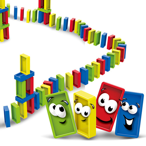Cross-border domino set DIY building blocks multi-player interactive tabletop game children's toys