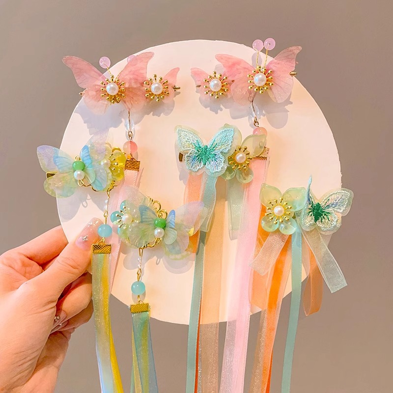 Niños flotantes bordillos brocas de cabello estilo antiguo estilo Han vestido