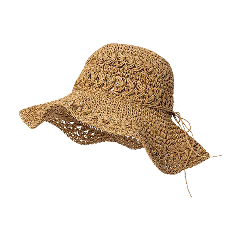 112g Weight Straw Hat Hats Type Casual, Outdoor Occasion Papyrus Material Bow Knot Pattern Spring&Summer Season Women's Gender Hawaiian, Tropical, Sweet Style Curved Eaves, Ruffles Rim Women's Hawaiian Tropical Sweet Bow Knot Curved Eaves Ruffles Straw Hat 43