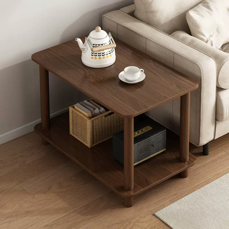 沙发边几小桌子客厅家用双层小茶几简易出租房小户型床头桌置物架