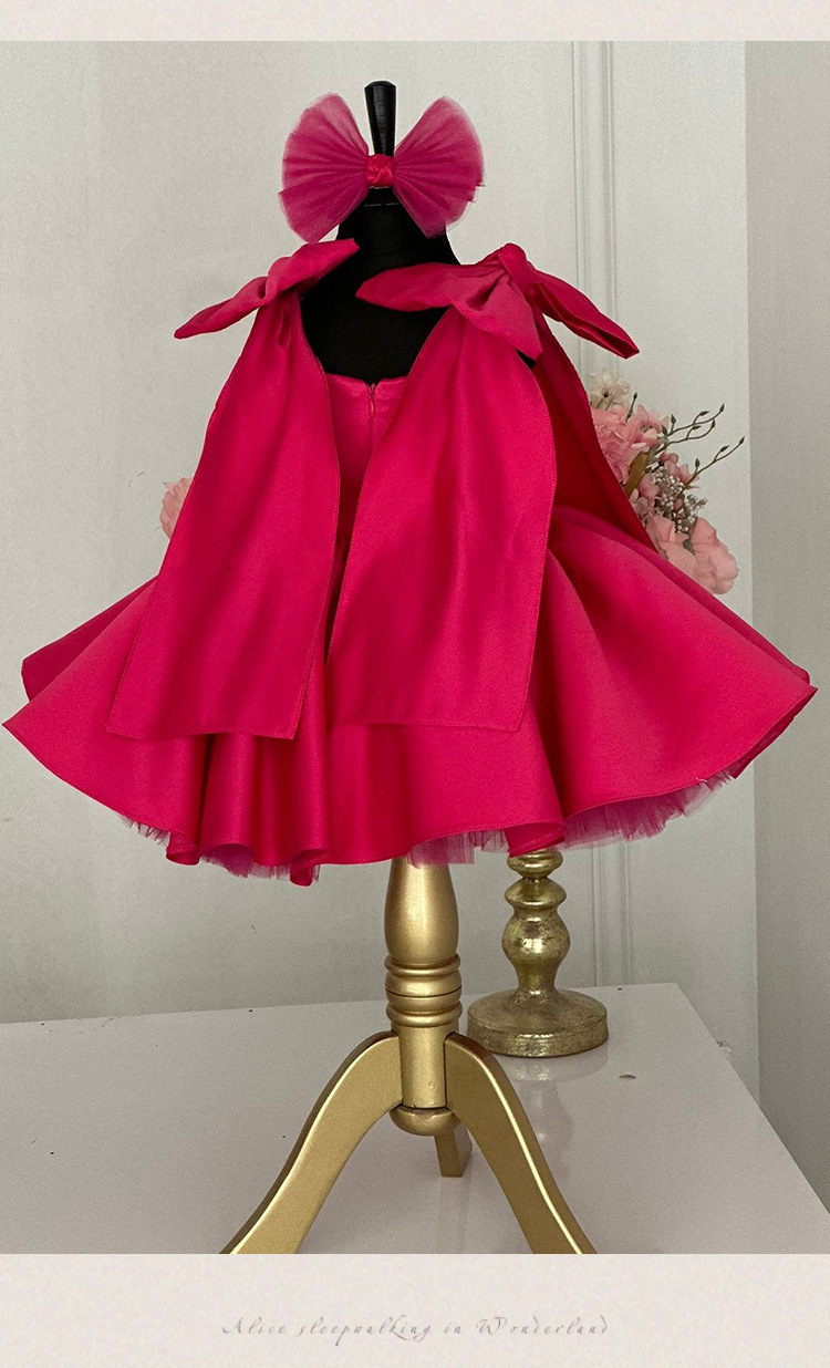Flicka prinsessklänning med rosetter rosa fest och vardag_voghion.com