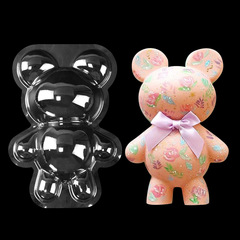 3D plastic three-piece set of bear mousse knock cake mold DIY chocolate baking Cake stencil