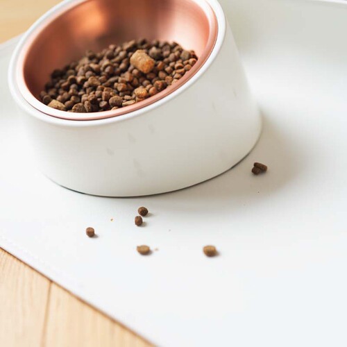 Felt Pet Cat Bowl Mat Semi-enclosed Thick Eating Mat Waterproof Oilproof Cat Dog Bowl Easy to Clean Non-slip Mat Universal