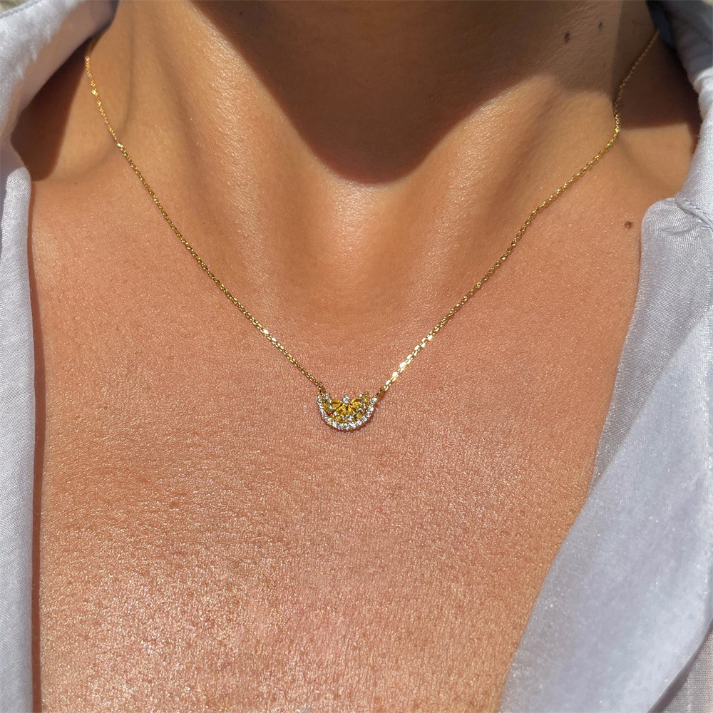 Watermelon Fruit Necklace 18K Real Gold Micro Inlaid Color Zircon Pendant Wholesale