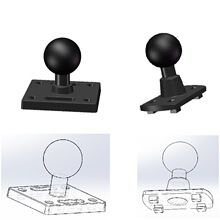 专供跨境25mm球头配件现货批发1英寸球头工控屏支架17mm球头配件