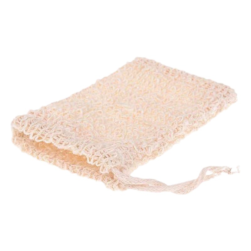 Cotton and Linen Soap Bag Foaming Net Hangable Beamhole Soap Bag Natural Bath Bag Sisal Foaming Net