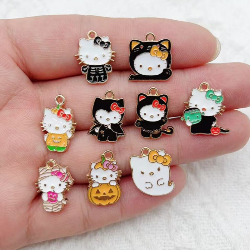 Halloween Kt Cat DIY Jewelry Accessories Devil Ghost Katie Alloy Oil Drop Bag Decoration Necklace Pendant Halloween Kt Cat DIY Jewelry Accessories Devil Ghost Katie Alloy Oil Drop Bag Decoration Necklace Pendant