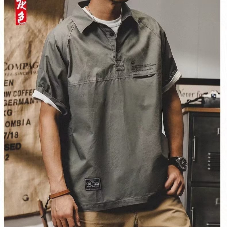 Camiseta de verano solapa polo de manga corta marca de moda masculina estilo coreano delgado tendencia 2024 nueva camiseta de todo fósforo