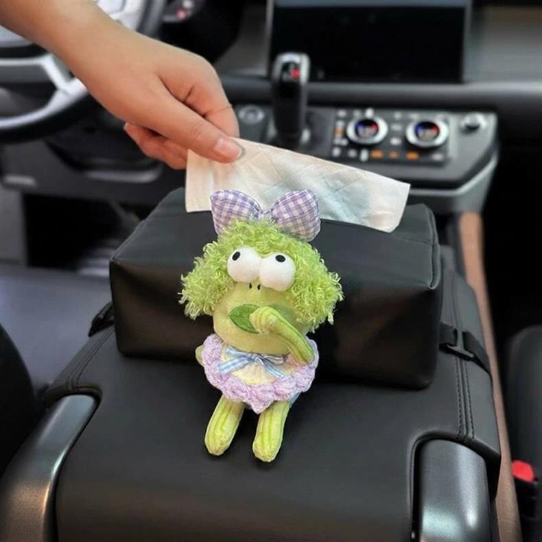Bikini Bottom Ugly Fish Car Tissue Box Armrest Box Creative Cute High-End Car Interior Decoration
