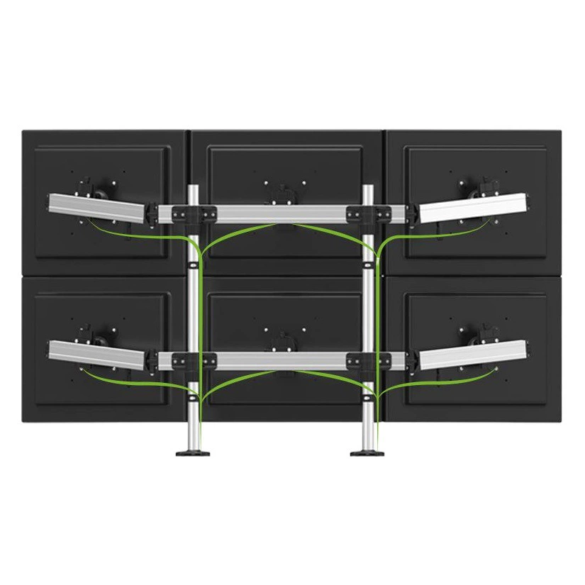 Многоэкранная ЖК-подставка Gibbon, двойная колонка, настольная подставка с шестью экранами, мониторинг ценных бумаг MP260C-2