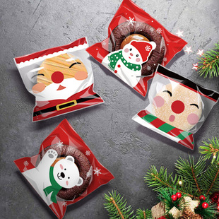 Christmas Candy Bag Gift Baking Snack Cookie Packaging Bag Food Gift Bag 100 Pieces Source Factory Wholesale