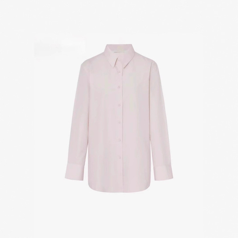 Shenzhen Nanyou Gao Pin Ed Collection 2025 Autumn/Winter New White Comfortable Loose Waist-Cinching Long-Sleeve Shirt Loose Top