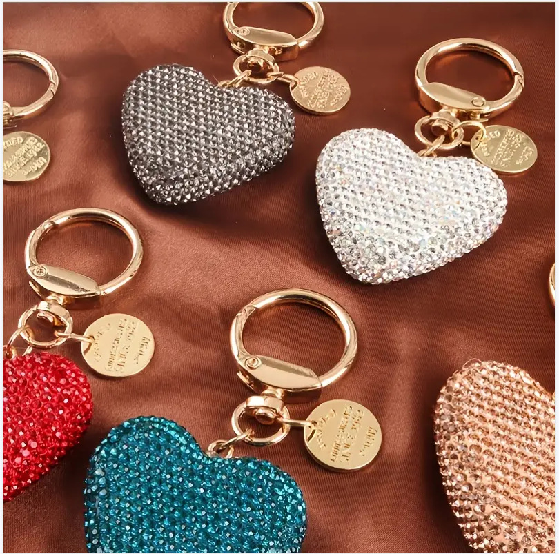 Retro Streetwear Heart Shape Alloy Women's Bag Pendant Keychain display picture 5