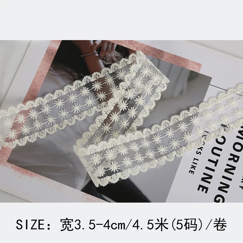 3.8cm-눈송이 오프화이트 5야드부터 시작(전체 롤은 33야드)