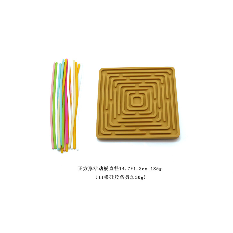 정사각형 - 노란색(실리콘 스트립 12개 및 검정색 천 가방 포함)